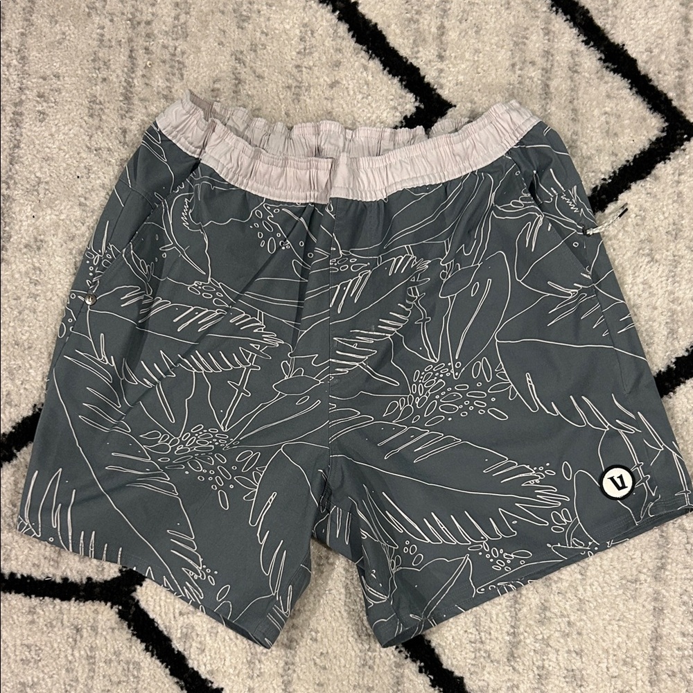 Vuori Charcoal Leaf Print Shorts